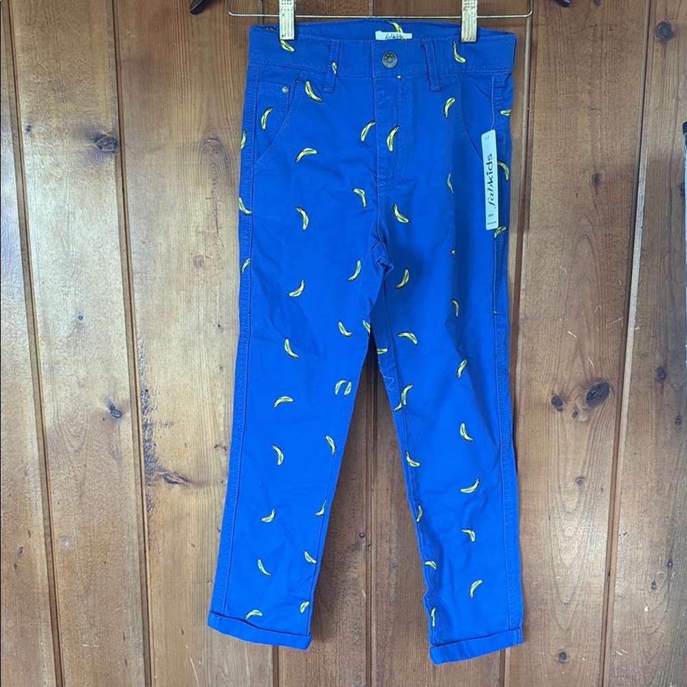 Fab Kids Blue Banana Print Kids Pants as 8
